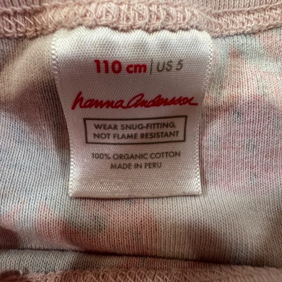 Hanna Andersson Girls Long John Hanna Jams Strawberry, Size 5,  Organic Cotton - Picture 4 of 13